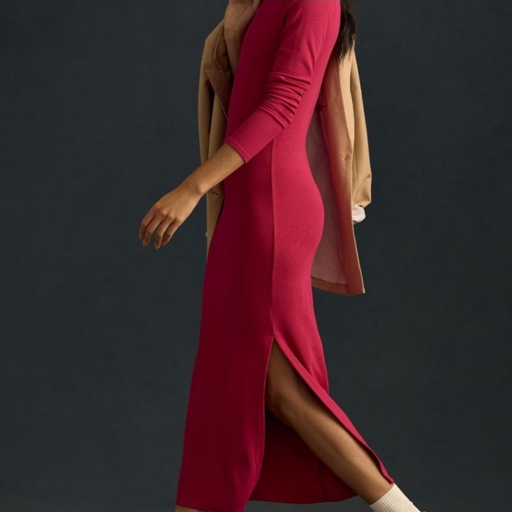 Anthropologie Bordeaux Long-Sleeve Maxi Dress Size XL - Picture 4 of 5